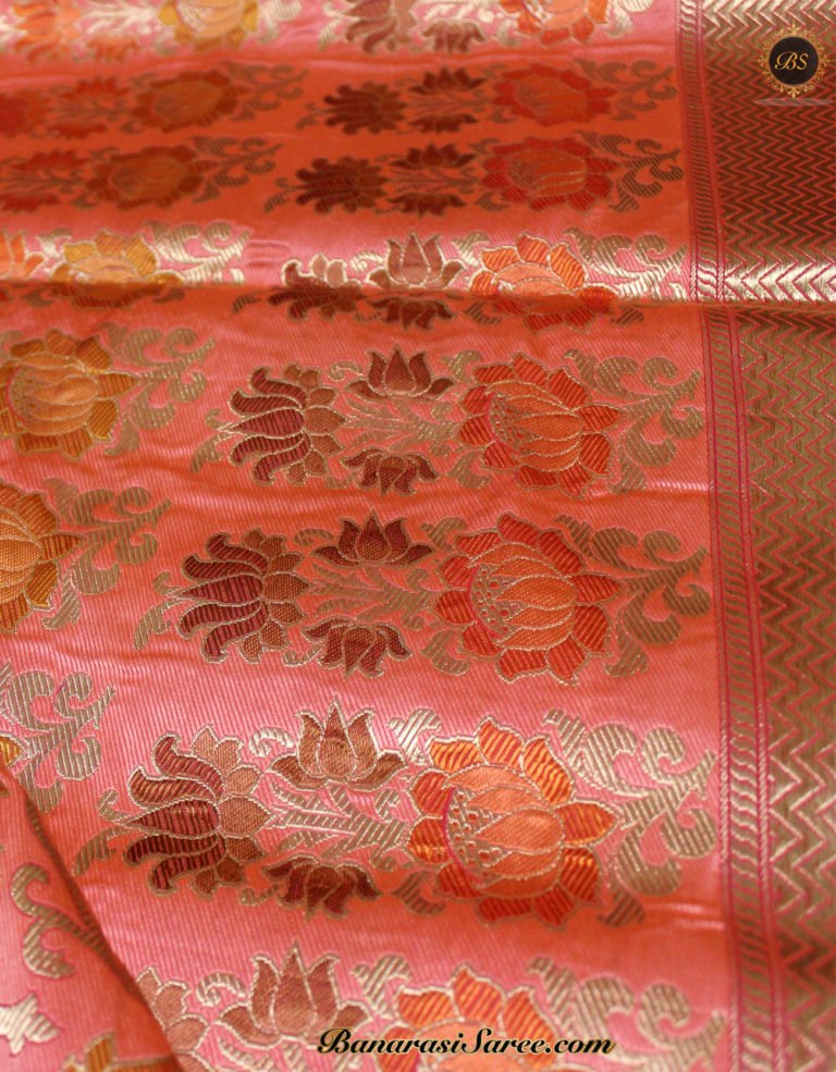 Pure Banarasi Katan Silk Rogue Colour Tanchoi Saree - Image 3
