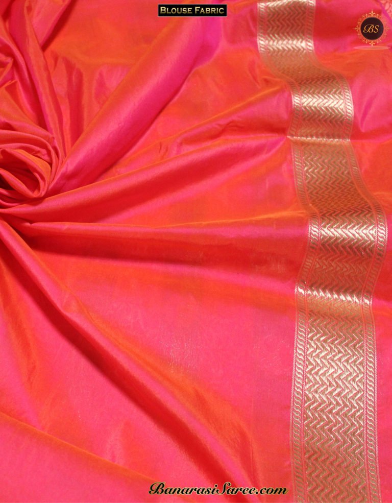 Pure Banarasi Katan Silk Rogue Colour Tanchoi Saree - Image 5