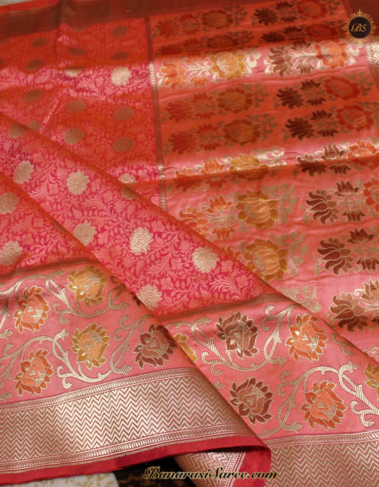 Pure Banarasi Katan Silk Rogue Colour Tanchoi Saree