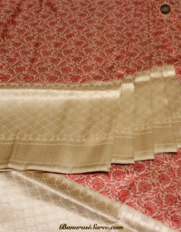 Pure Banarasi Katan Silk Tussar Color Tanchoi Zari Skirt Saree - Image 2