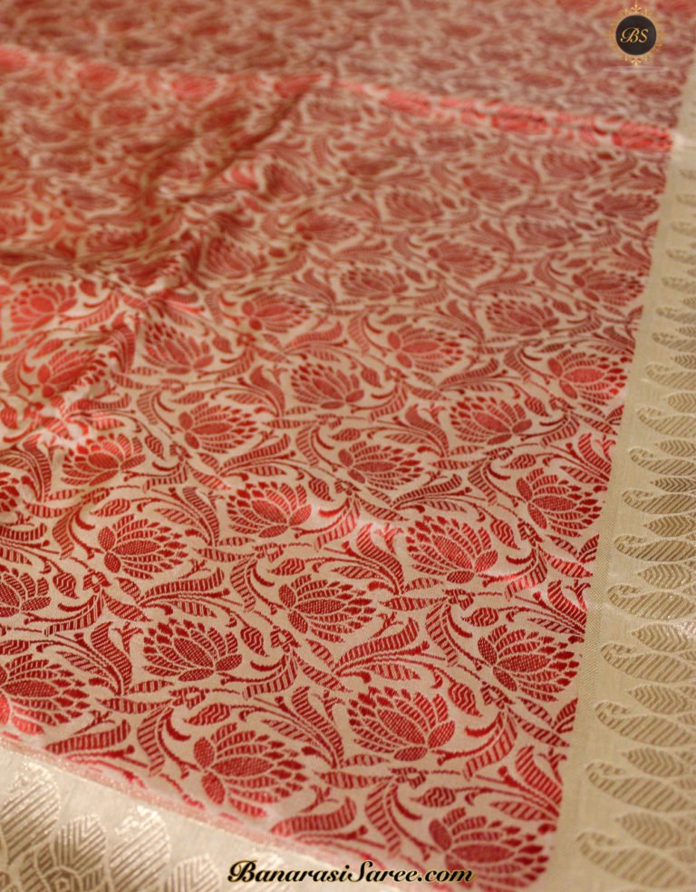 Pure Banarasi Katan Silk Tussar Color Tanchoi Zari Skirt Saree - Image 3