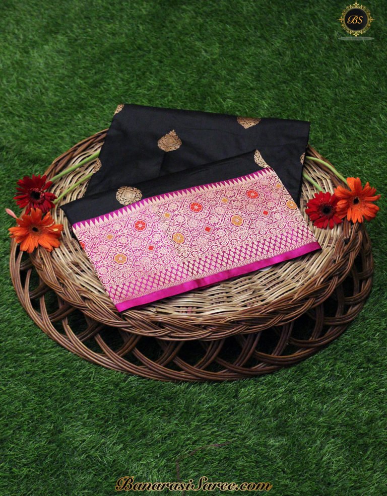 Pure Banarasi Handloom Katan Silk Black Color Saree