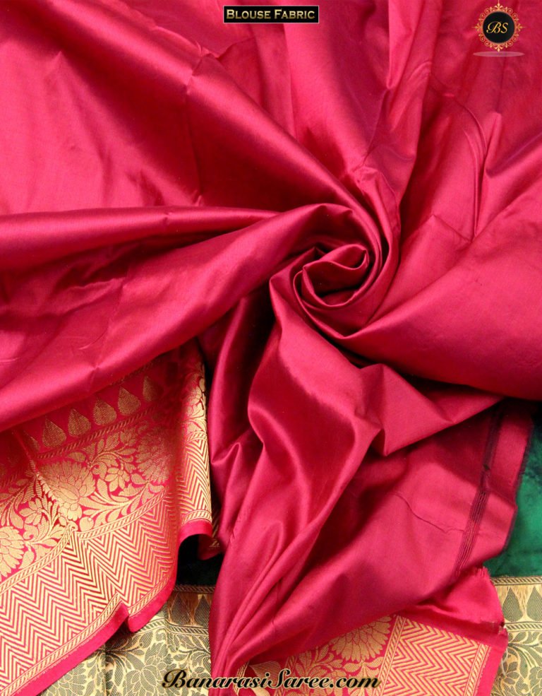 Pure Banarasi Handloom Katan Silk Green Color Saree - Image 3