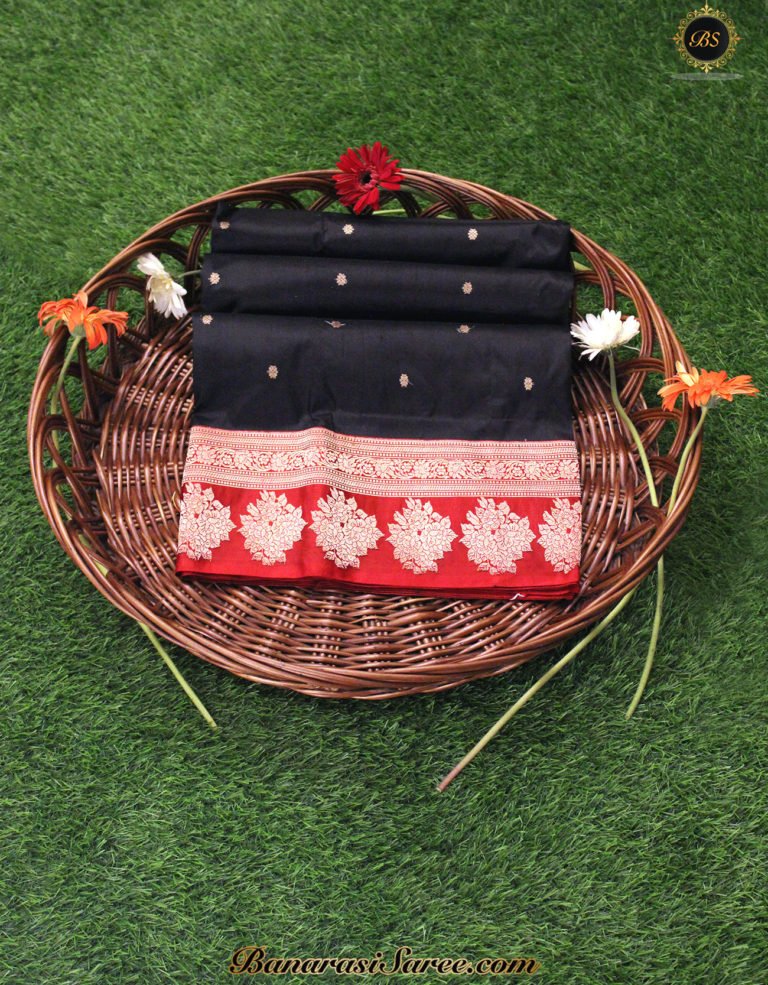 Pure Banarasi Handloom Katan Silk Black Color Saree