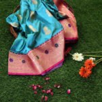 Pure Banarasi Handloom Katan Silk Sky Blue Color Saree
