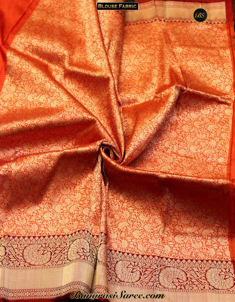 Pure Banarasi Handloom Katan Silk Black-Red Color Checkered Saree - Image 3