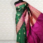 Pure Banarasi Handloom Katan Silk Green Color Boota Saree
