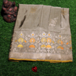 Pure Banarasi Handloom Katan Silk Tussar Colour Zari Booty Saree