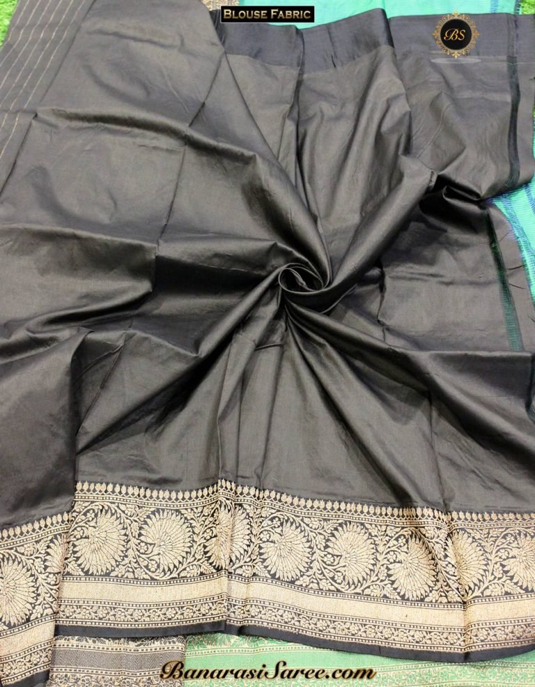 Pure Banarasi Handloom Katan Silk Ocean Blue Saree - Image 3