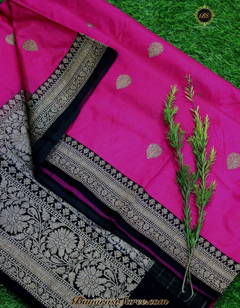 Pure Banarasi Handloom Katan Silk Hot Pink Saree