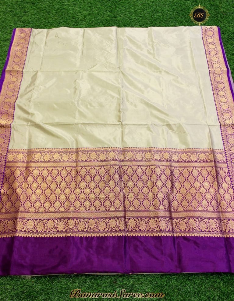 Pure Banarasi Handloom Katan Silk Tussar Color Saree - Image 2
