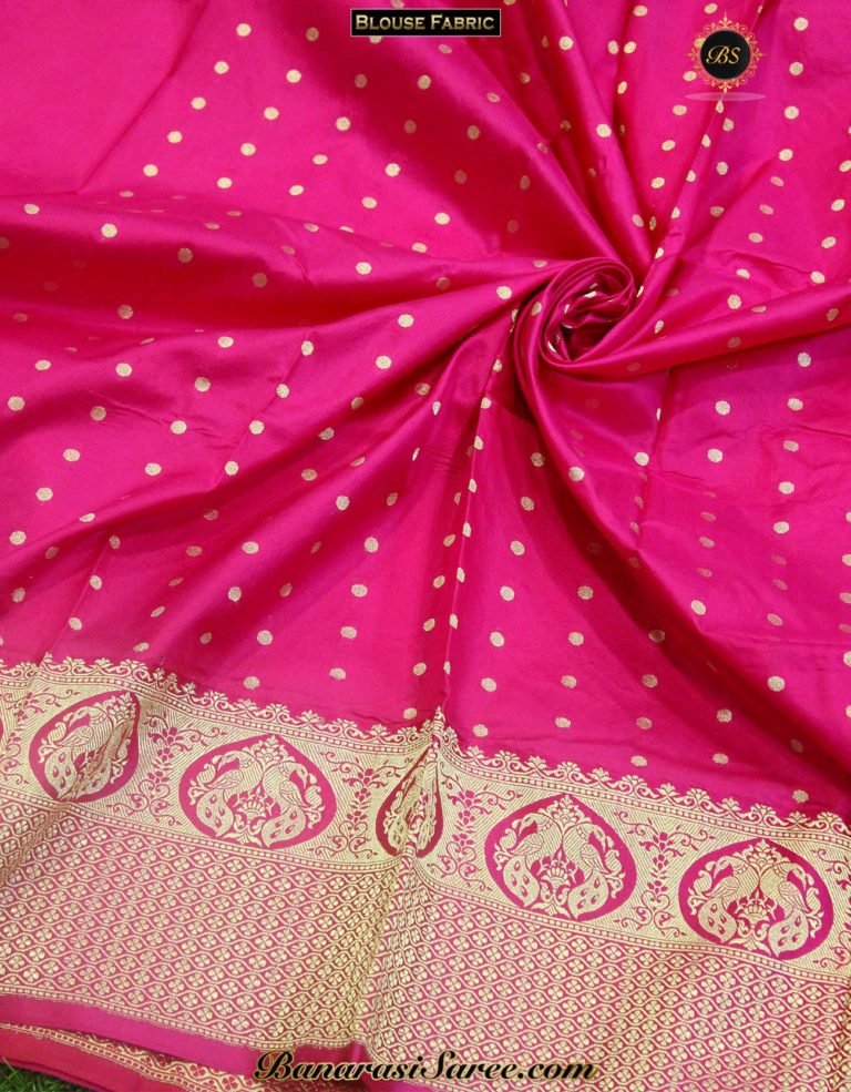 Pure Banarasi Handloom Katan Silk Peacock Figures Red Saree - Image 3