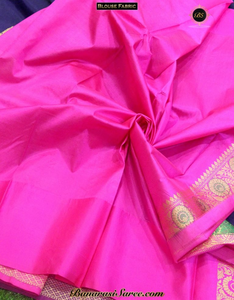 Pure Banarasi Handloom Katan Silk Blue Color Meena Boota Saree - Image 3