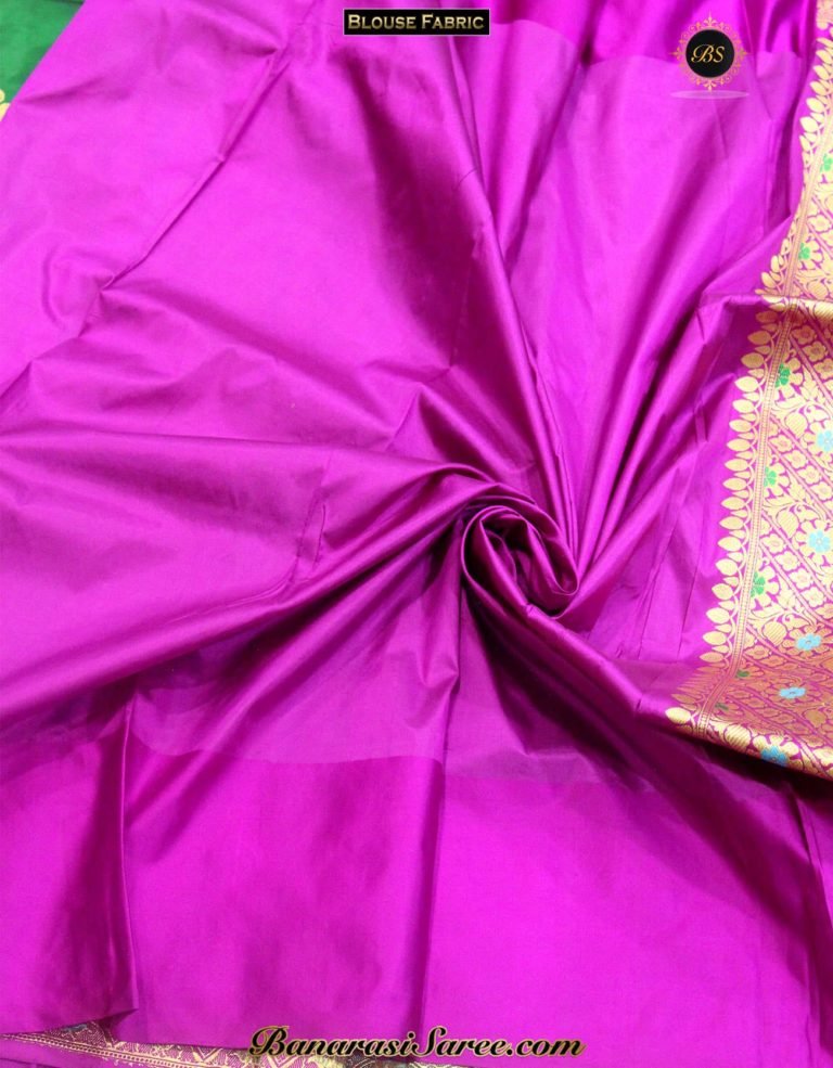 Pure Banarasi Handloom Katan Silk Emerald Green Color Saree - Image 3