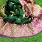 Pure Banarasi Handloom Katan Silk Emerald Green Color Saree
