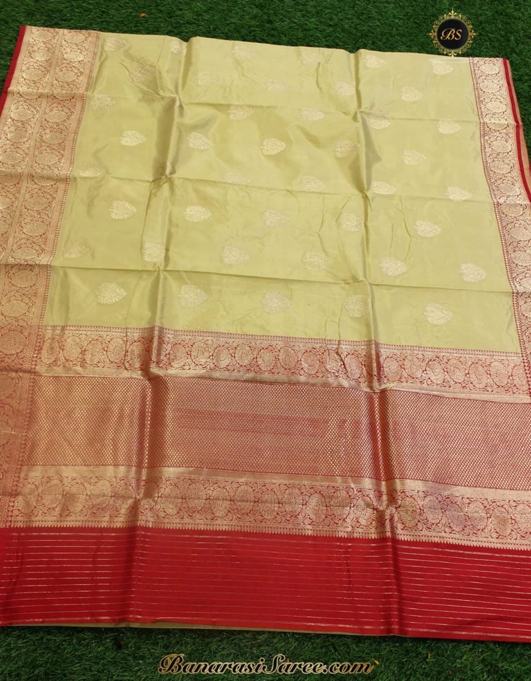 Pure Banarasi Handloom Katan Silk Latte Color Saree - Image 2