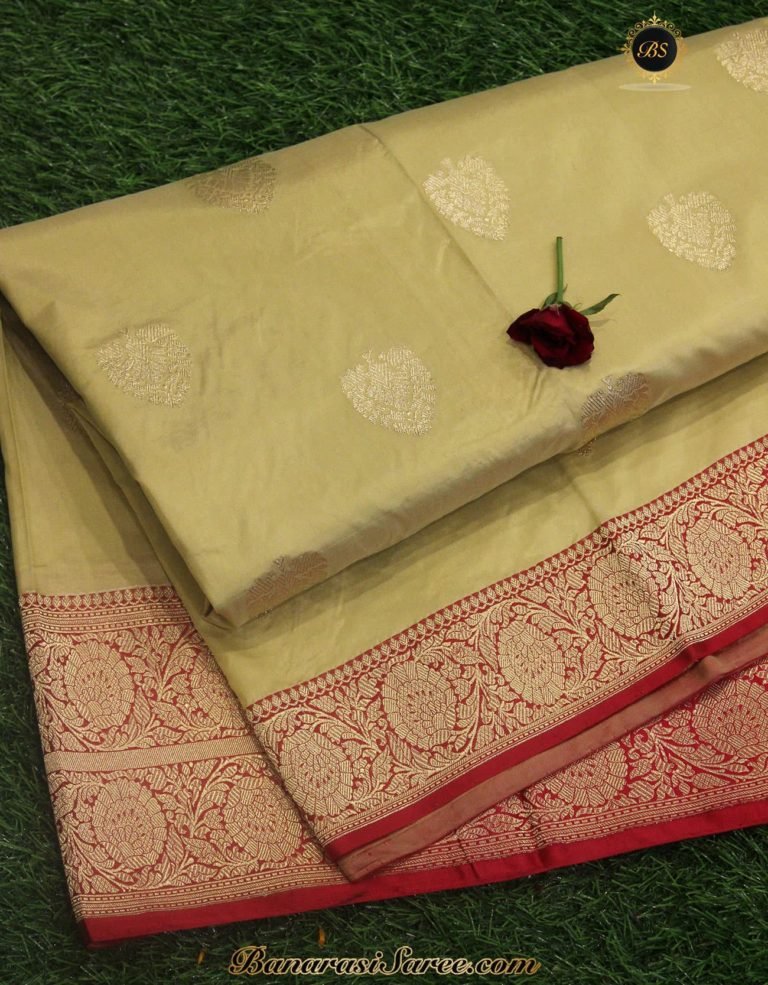 Pure Banarasi Handloom Katan Silk Latte Color Saree