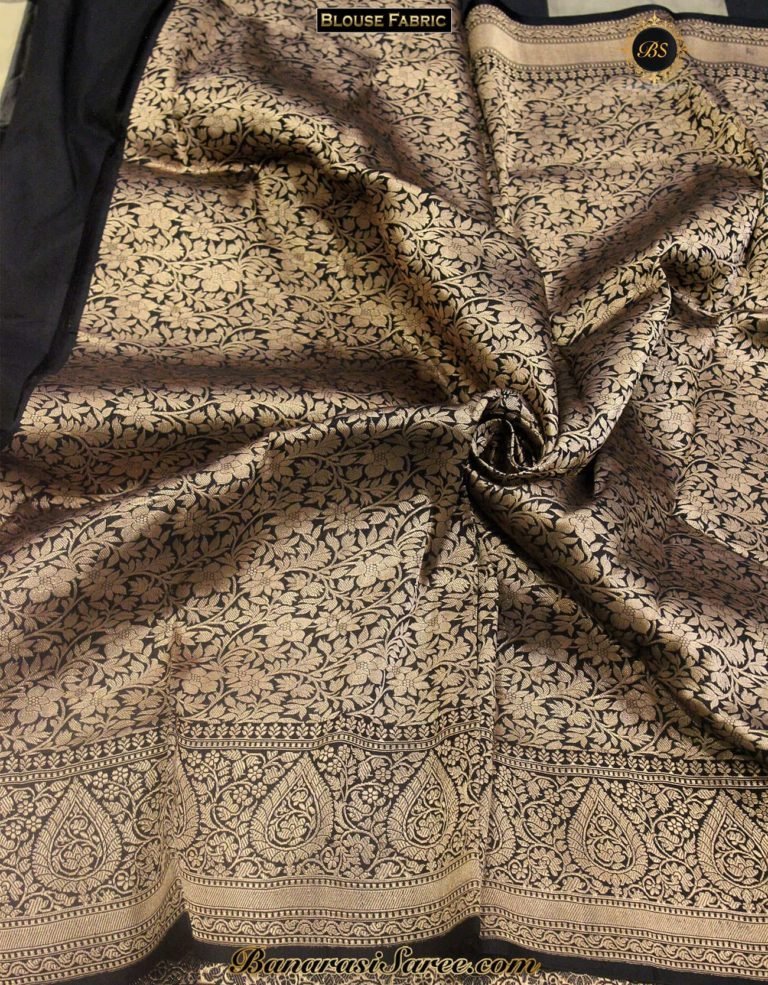 Pure Banarasi Handloom Katan Silk Checkered Saree - Image 2