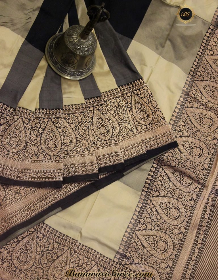 Pure Banarasi Handloom Katan Silk Checkered Saree