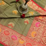 Pure Banarasi Handloom Dark Tussar Saree