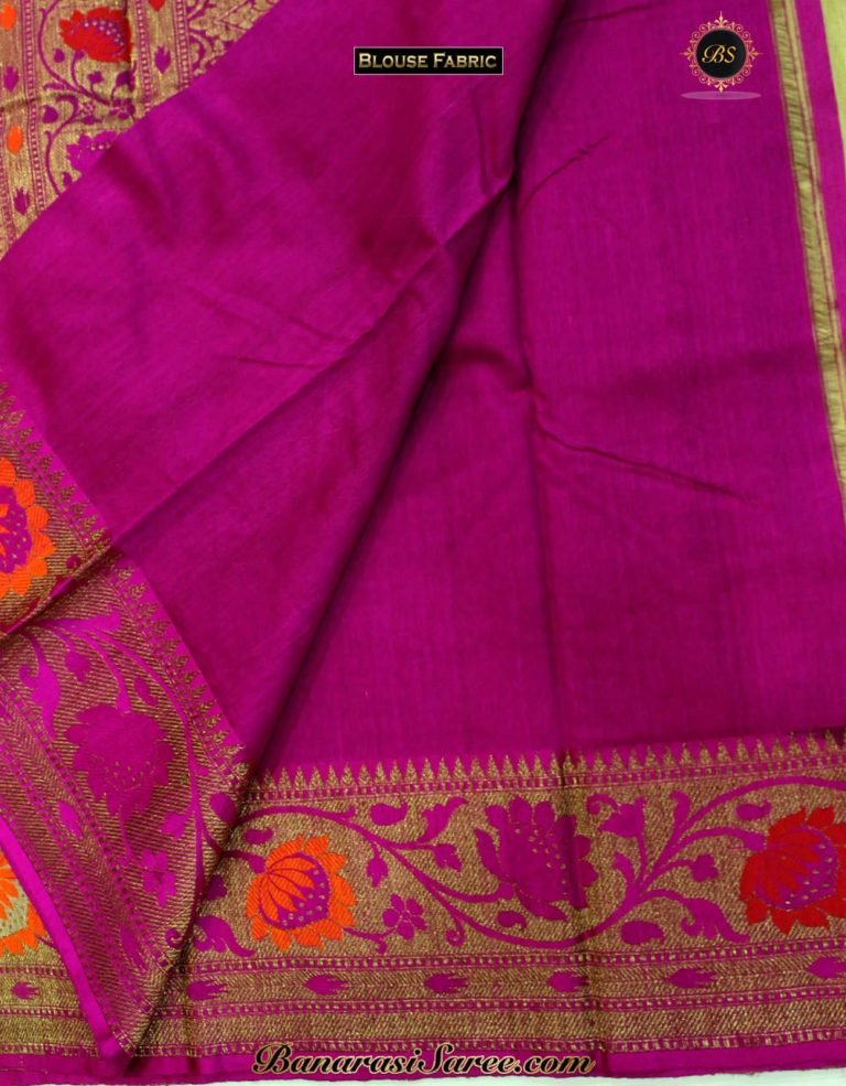 Pure Banarasi Handloom Meena-Tussar Saree - Image 3