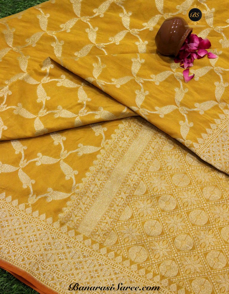 Banarasi Handloom Silk Yellow Color Saree