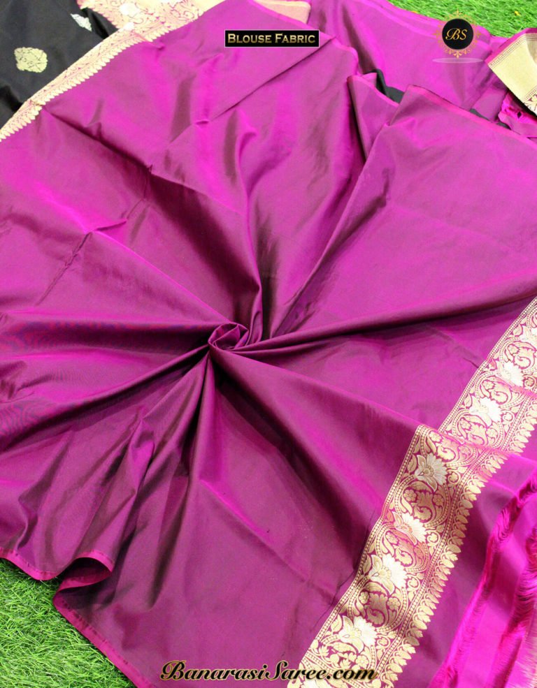 Pure Banarasi Handloom Katan Silk Multicolor Meena Border Saree - Image 4