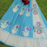 Banarasi Handloom Semi Silk Sky Blue Color Saree