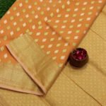 Banarasi Handloom Cotton Silk Orange Color Saree