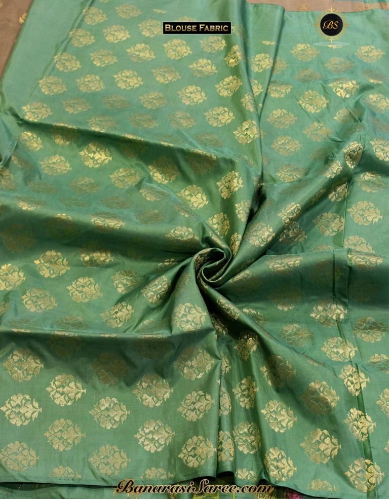 Pure Banarasi Handloom Katan Silk Tilfi Meenakari Skirt Border Saree - Image 3
