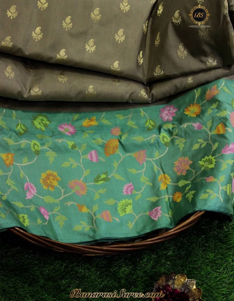 Pure Banarasi Handloom Katan Silk Tilfi Meenakari Skirt Border Saree