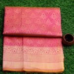 Pure Banarasi Handloom Katan Silk Peach Color Meenakari Work Saree