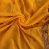 Pure Banarasi Handloom Khaddi Chiffon Yellow Color Saree - Image 4