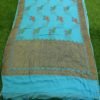 Pure Banarasi Handloom Khaddi Chiffon Skyblue Color Antique Zari Saree - Image 3