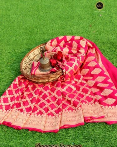 Pure Banarasi Handloom Khaddi Chiffon Maroon Color Kadhua Jaal Saree