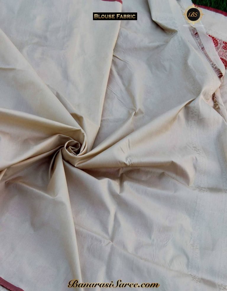 Pure Banarasi Handloom Katan Silk Pastel Peach Resham Vasket Saree - Image 3