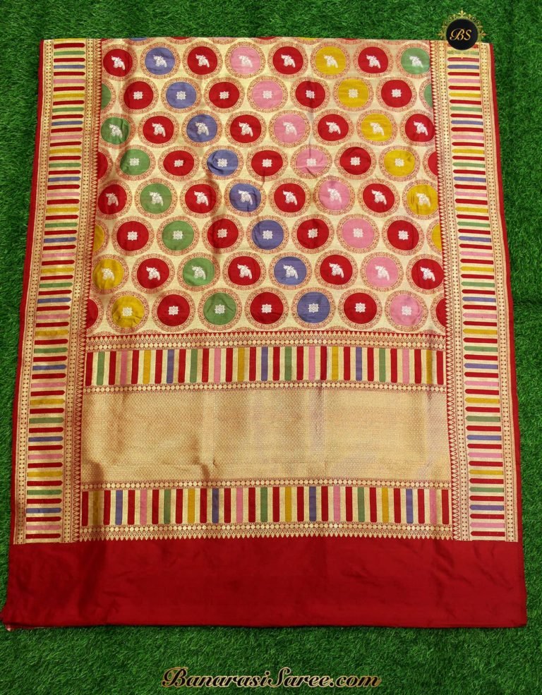 Pure Banarasi Handloom Rangkat Katan Silk Saree - Image 2