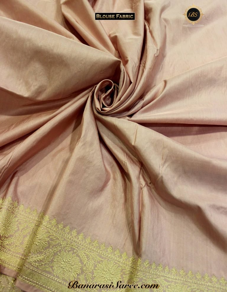 Pure Banarasi Handloom Katan Silk Pastel Pink Color Saree - Image 3