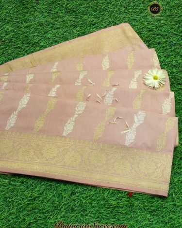 Pure Banarasi Handloom Katan Silk Pastel Pink Color Saree