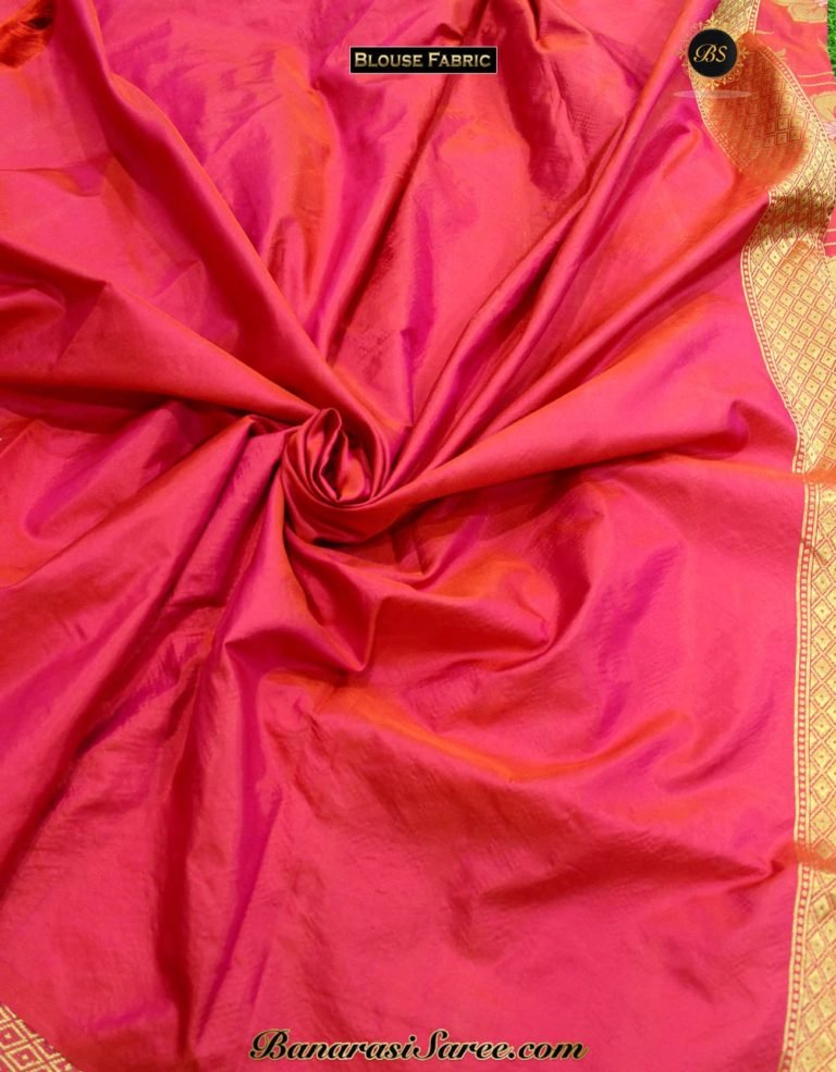 Pure Banarasi Handloom Katan Silk Shot Pink Color Patola Saree - Image 4