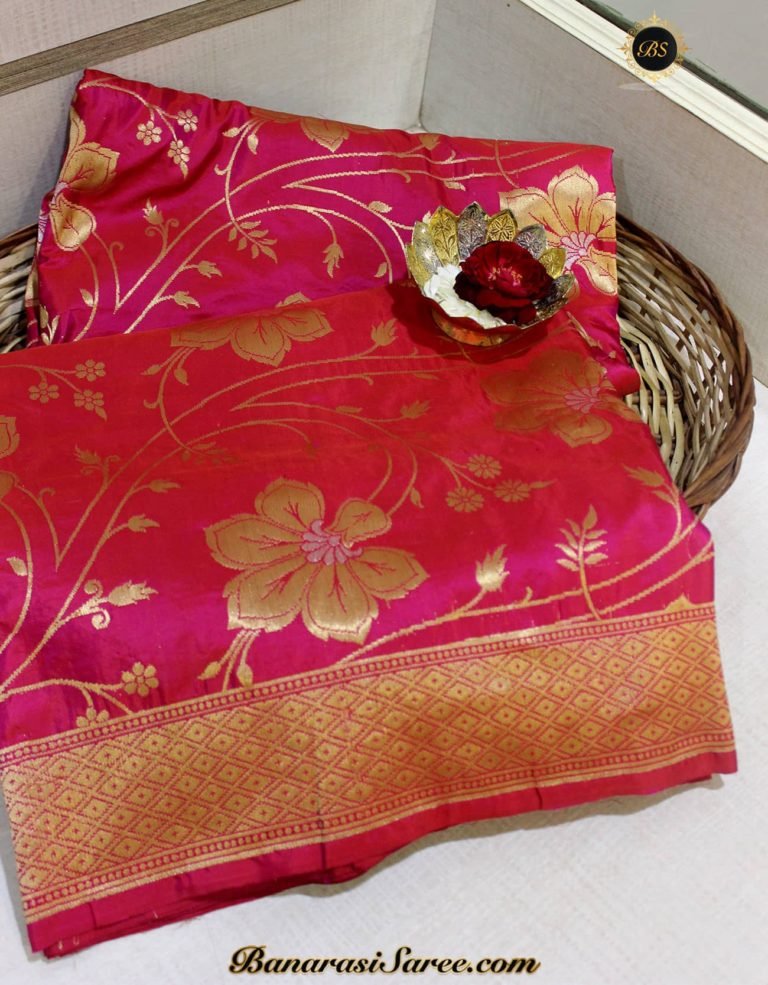 Pure Banarasi Handloom Katan Silk Shot Pink Color Patola Saree - Image 2