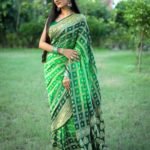 Pure Banarasi Handloom Green Color Bandhani Saree
