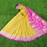 Pure Banarasi Handloom Khaddi Chiffon Lemon-Yellow Color Saree