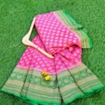 Pure Banarasi Handloom Khaddi Chiffon Pink Color Antique Zari Booty Saree