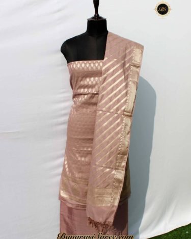 Banarasi Handloom Soft Silk Crepe Color Zari Suit
