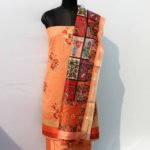 Banarasi Handloom Cotton Silk Orange Color Suit