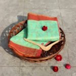 Banarasi Handloom Kora Silk golden zari and thread work Saree
