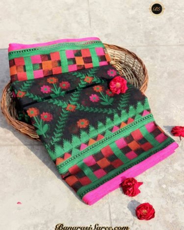 Banarasi Handloom Beautiful Black Net Weaving Saree
