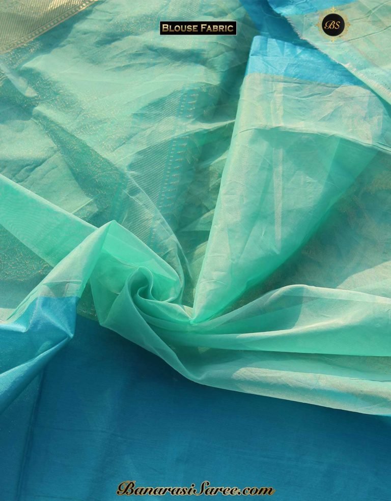 Banarasi Handloom Kora Silk Zari Jaal Saree - Image 4
