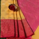 Banarasi Handloom Slate Blue Color Kora Cotton Skirt Border Saree